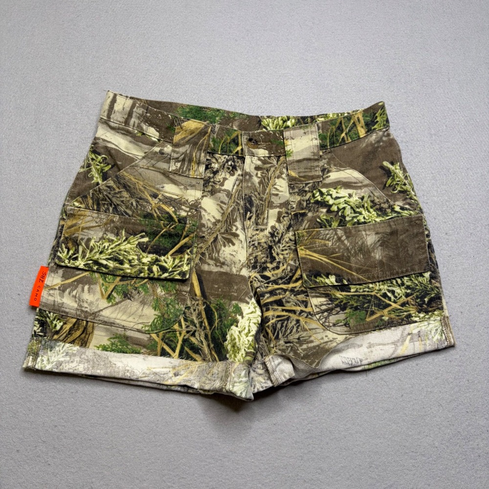 SHE Outdoor Apparel Cargo Shorts Women S Green Camo Y2K Hunting Utility Hiking